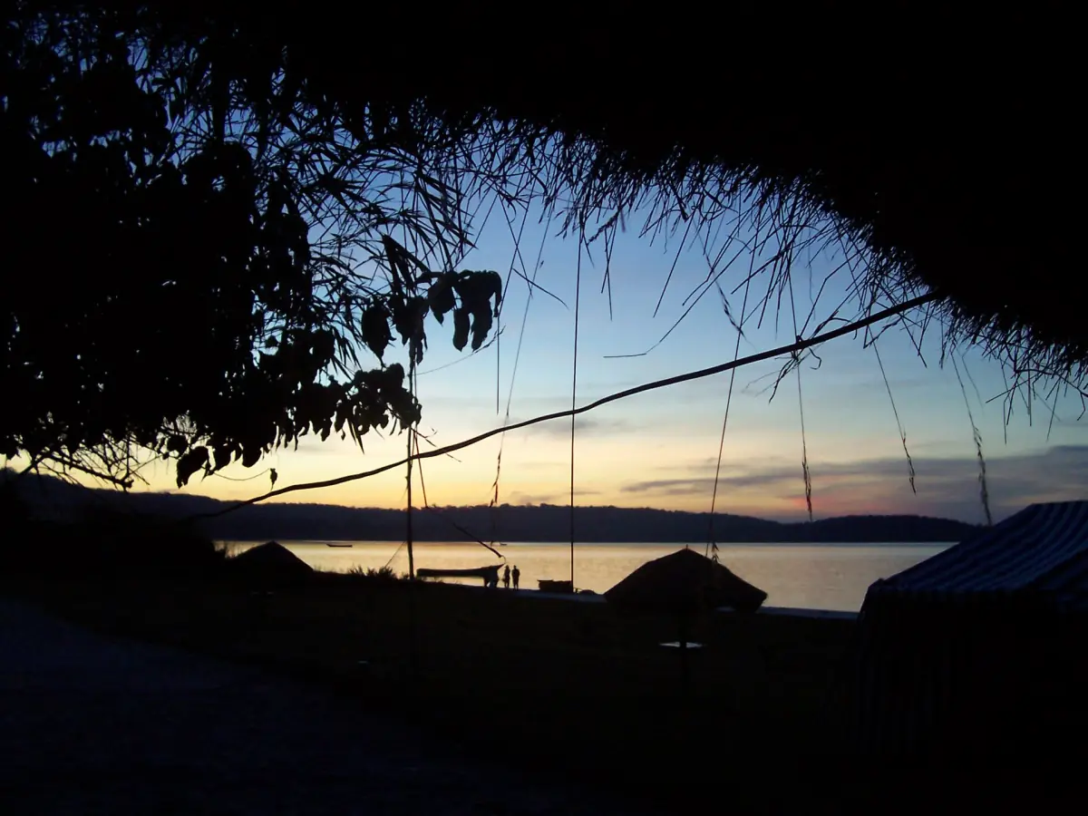 Dusk over the water from Kalangala island