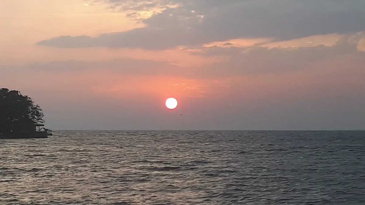 The sun setting over Lake Victoria
