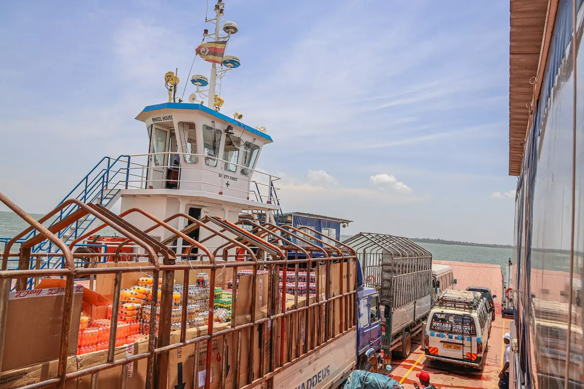 Vehicles on board the MV Kalangala ferry