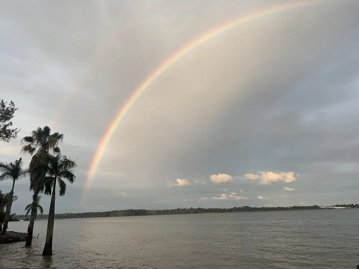 A rainbow over Lake Victoria