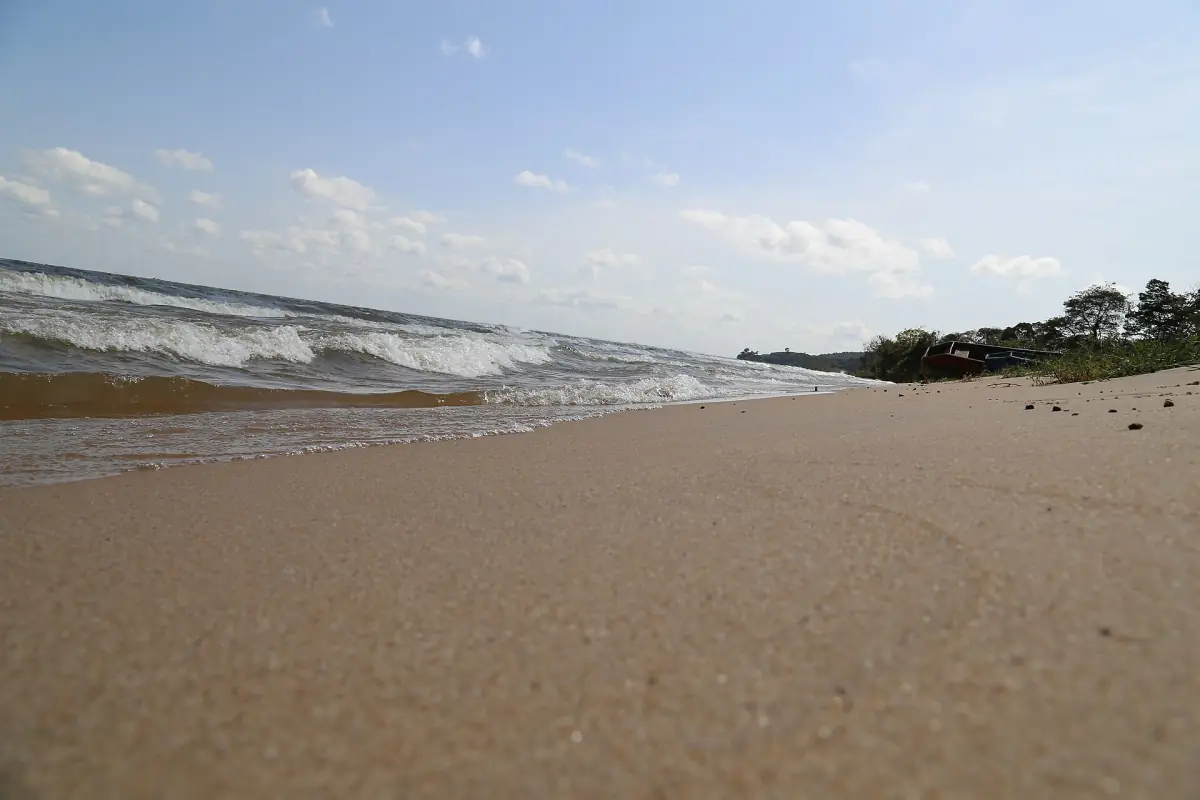 A sandy shore on the Ssese Islands