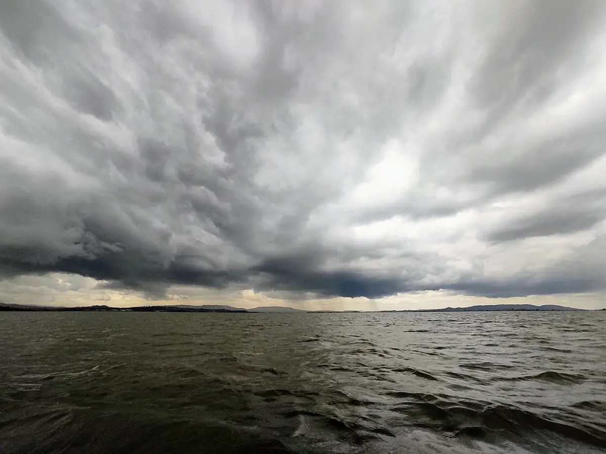 Storm clouds building over Lake Victoria
